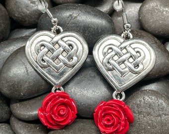 Wild Celtic Rose Earrings