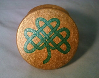 Hand Painted Celtic Shamrock Box