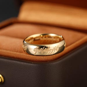The One Ring 18K guldplatina herrarmband, The Rings alvisk inskriptionsring, specialtillverkade fantasismycken