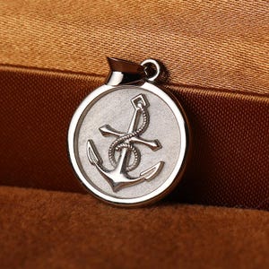 18K Gold Anchor Pendant, Nautical Love Symbol, Marriage Commitment Jewelry