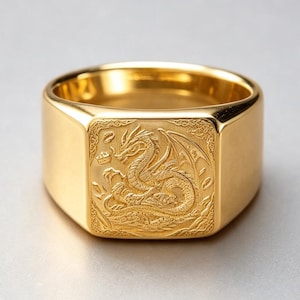 Fafnir Dragon Ring 10K Gold Nibelung Norse Myth Viking Jewelry