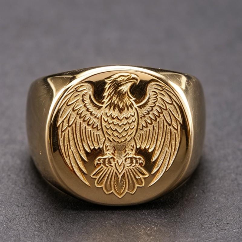 Gold Eagle Ring - Etsy