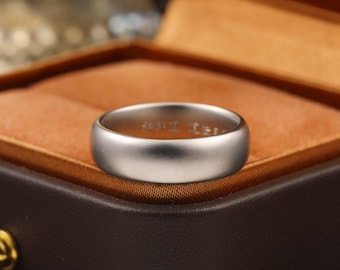 Platinum PT950 Ring for Men 18K Gold Accent Rose Gold White Gold Stackable Ring, Bold Minimalist Bachelor Band, Personalized Mens Jewelry