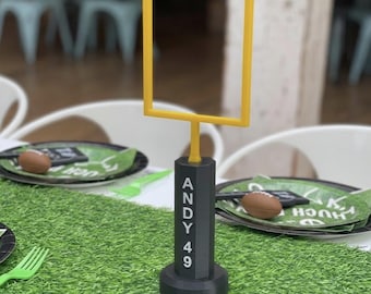 Personalized Football Field Goal Centerpiece, Cake Topper - Football Birthday Party Decor