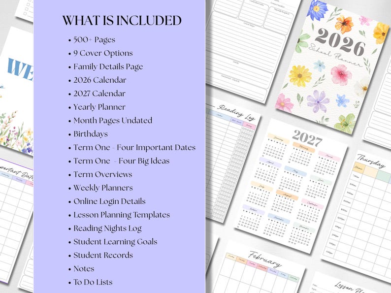2026 2027 Homeschool Planner Printable | Daily Homeschool Checklist ...