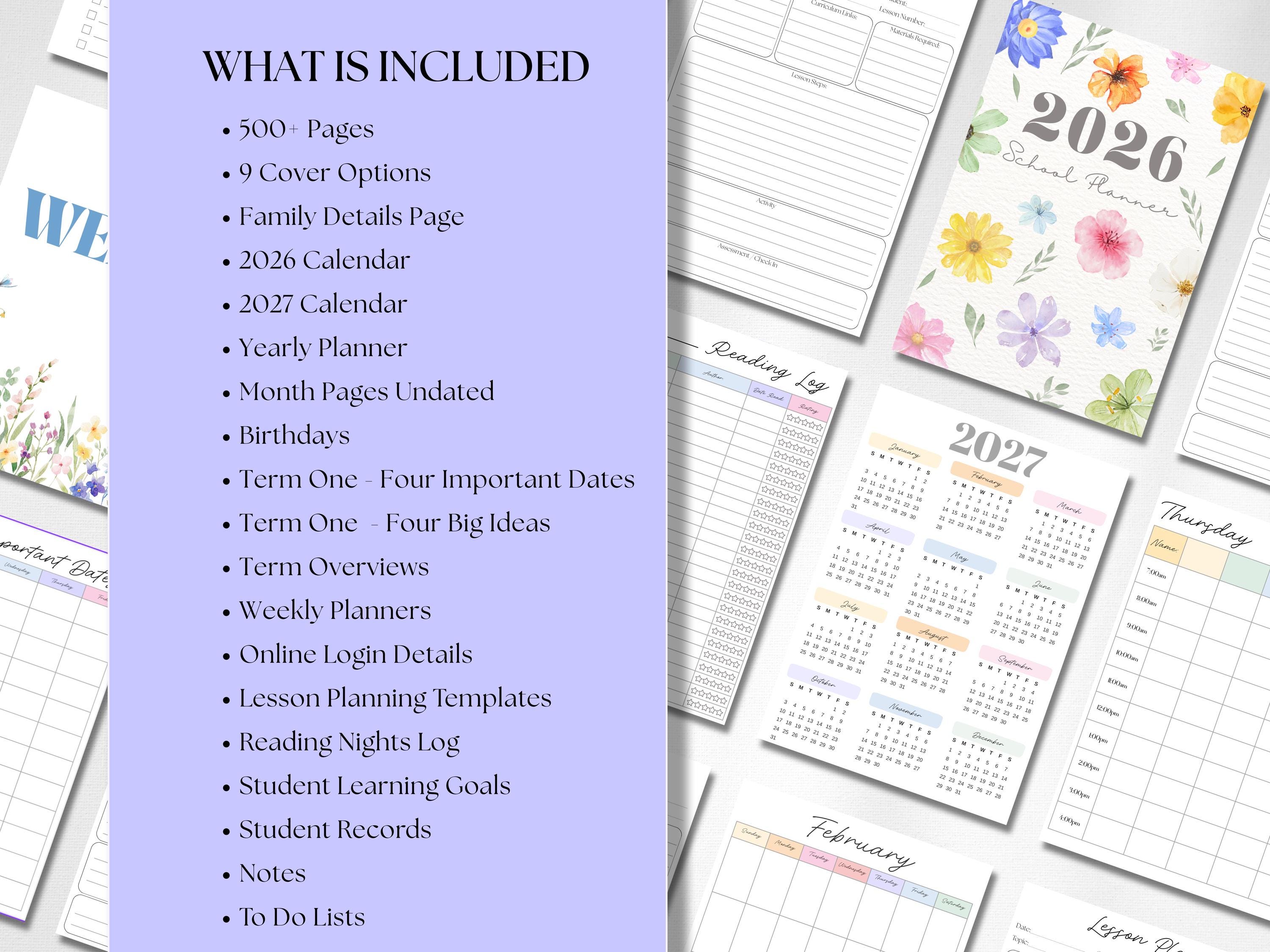 2026 2027 Homeschool Planner Printable | Daily Homeschool Checklist ...