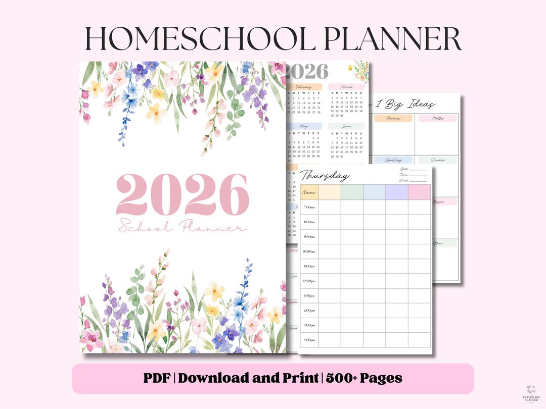 2026 2027 Homeschool Planner Printable | Daily Homeschool Checklist ...