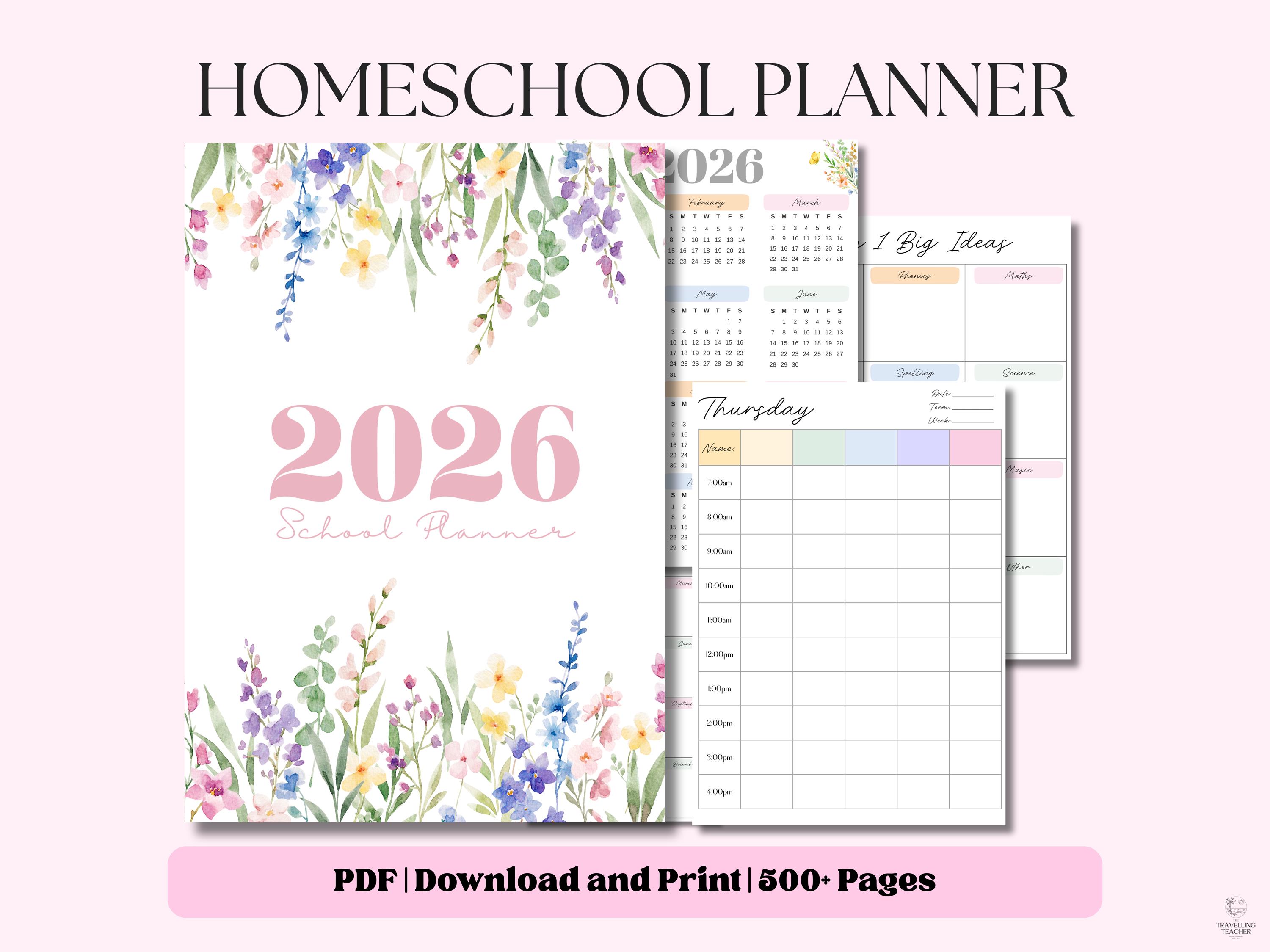 2026 2027 Homeschool Planner Printable | Daily Homeschool Checklist ...