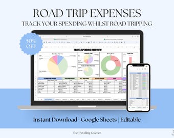 Expenses Tracker Google Sheets Template, Spending Tracker, Travel Expense Tracker, Spreadsheet, Budget Log, Family Budget, Income | RV