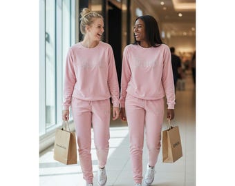 Vintage Y2K Juicy Couture Pink Velour Rhinestone Set Large Pink girl Comfy