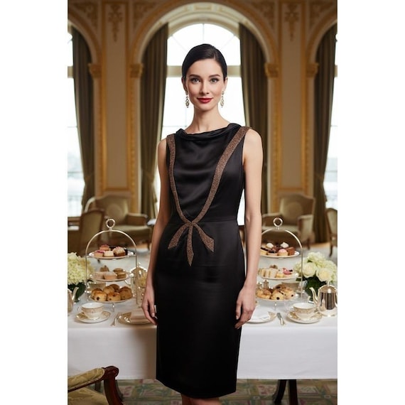 Nina Ricci, Vintage Nina Ricci Modèle Déposé Black Silk Cocktail Dress — FR 38 / US 6