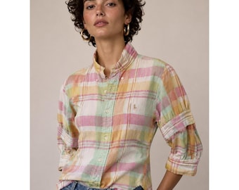Rare Authentic WGACA "Custom Vintage" Reworked Polo Ralph Lauren Plaid Shirt