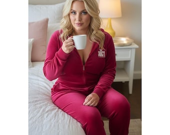 Vintage Y2K Plus Size Barbie Różowy Juicy Couture Welurowy Kombinezon XXL przytulny seksowny
