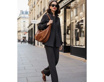 Jacket & Trousers Charcoal Grey Made in France Sz S/2 designer elevated capsule