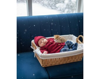 Cottagecore Handmade Baby Red Knit Cardigan  0-3 months