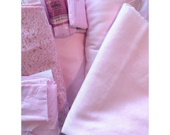 ALL PINK fabric and notions bundle babies; kids, costumes, PJs, pillows