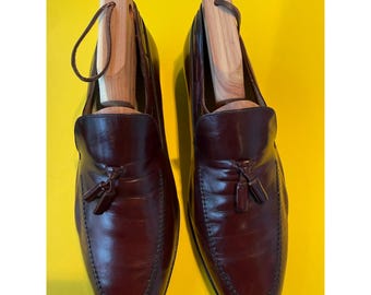 Allen Edmonds Vintage Tassel Loafers 8.5 3E Extra Wide Chili Brown Dress