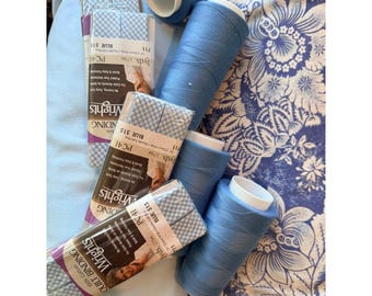 EVERYTHING BLUE Fabric bundle with notions  babyboy mama grandma cottagecore