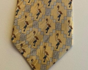 Vintage flamingoes Stuart Davies Italian silk tie