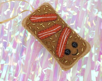 Doughnut Plush Ornament - Maple Bacon Bar