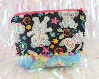 Makeup Bag Small - Rainbow Skeleton Animals