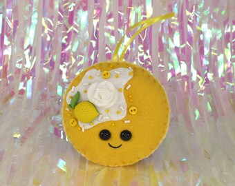 Pancake Plush Ornament - lemon meringue