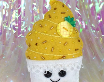 Soft serve icecream Plush Ornament - Dole Whip