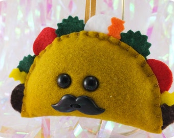 Senior Taco Plush Ornament - Gold Ribbon