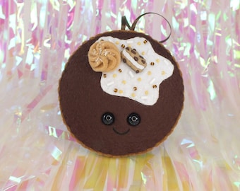 Pancake Plush Ornament - Milk Chocolate