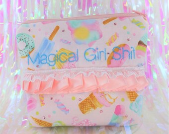 Makeup Bag Small - Pink Candy & Desserts "Magical Girl Shit"