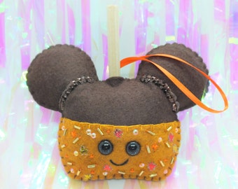 Mickey Ear Candy Apple Plush Ornament - Pumpkin Spice Sprinkles