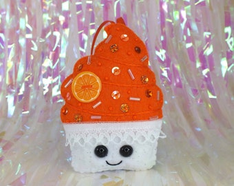 Soft serve icecream Plush Ornament - Orange