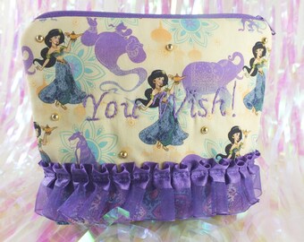 Princess Jasmine "You Wish!" Makeup bag Small - Purple & Yellow
