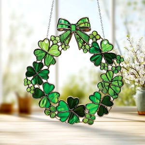Lighted St. Patrick's Day Shimmer Shamrock Decor – Window/Wall/Door/Yard, Multi-Color
