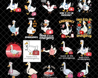 緊急の場合はホーンと鳴くガチョウ看護師PNG、救急看護師のための面白いガチョウ看護師IDホルダー、風変わりな看護師アクセサリーギフト、ホーンと鳴くガチョウPNG