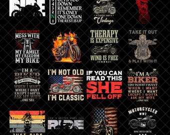 Classic Motorcycle Png Bundle, Shirt Designs, Motorbike Cliparts, Rider Skull, Classic Graphics, Let's Ride, Motorcycle Sublimation