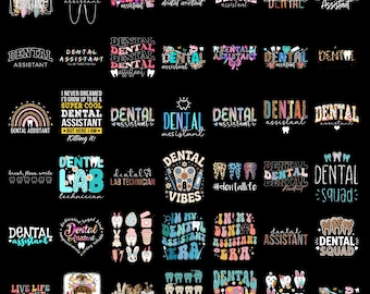 Dental Assistant PNG Bundle Funny Dental Hygienist Quotes Shirt Design, Dental Lab Technician Sublimation PNG Pack