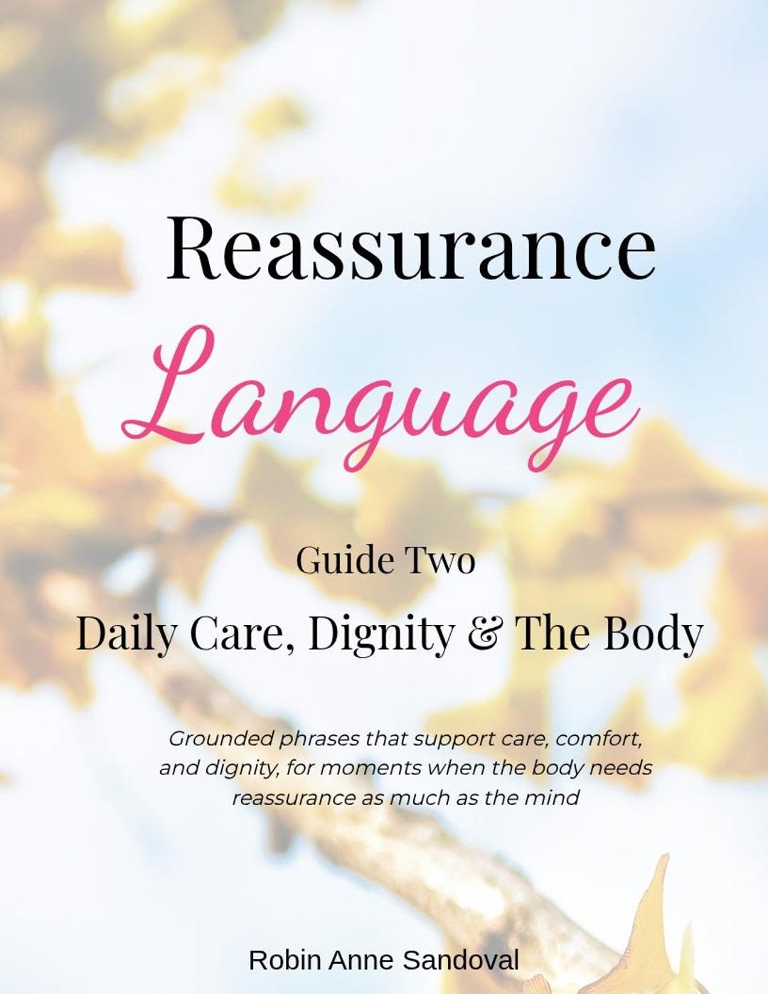 Reassure Sign Language Reassurance Language Guide Two — Daily Care, Dignity & the Body - Etsy