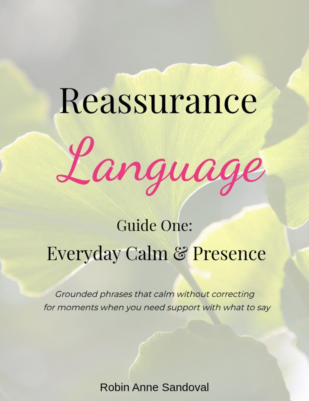 Reassure Sign Language Reassurance Language Guide One - Everyday Calm & Presence - Etsy