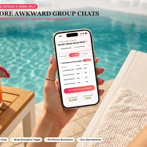 Luxe Bachelorette OS | Interactive Itinerary, Budget Splitter, MOH Guide (Digital Download) image 4