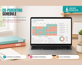 Co-Parenting Schedule Template | Custody Calendar Planner | Google Sheets & Excel | Shared Parenting