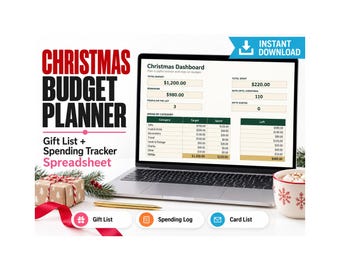 Planejador de Orçamento de Natal 2026 | Planilha Google para Controle de Despesas com Presentes | Orçamento de Fim de Ano | Download Imediato