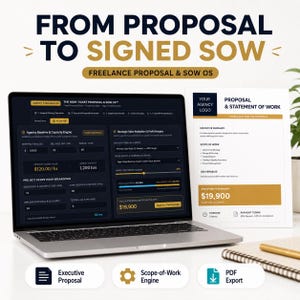 Freelance Proposal Template & Scope Calculator | High Ticket Client SOW Contract Pricing OS Agency Retainer Agreement PDF Pitch Studio image 3