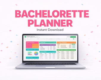 Planificador de despedida de soltera: Itinerario y presupuesto (Hojas de cálculo de Google) (Descarga digital)