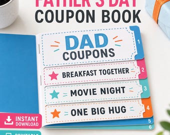 Father's Day Coupon Book | Dad Gift | Kids Printable Coupons (Instant Download)