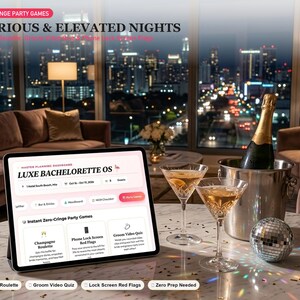 Luxe Bachelorette OS | Interactive Itinerary, Budget Splitter, MOH Guide (Digital Download) image 8
