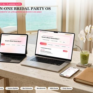 Luxe Bachelorette OS | Interactive Itinerary, Budget Splitter, MOH Guide (Digital Download) image 2