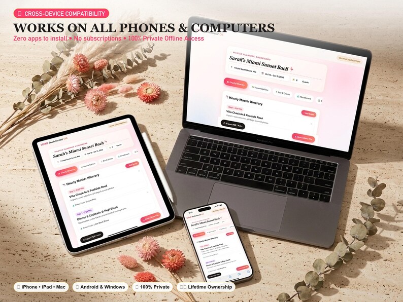 Luxe Bachelorette OS | Interactive Itinerary, Budget Splitter, MOH Guide (Digital Download) image 10
