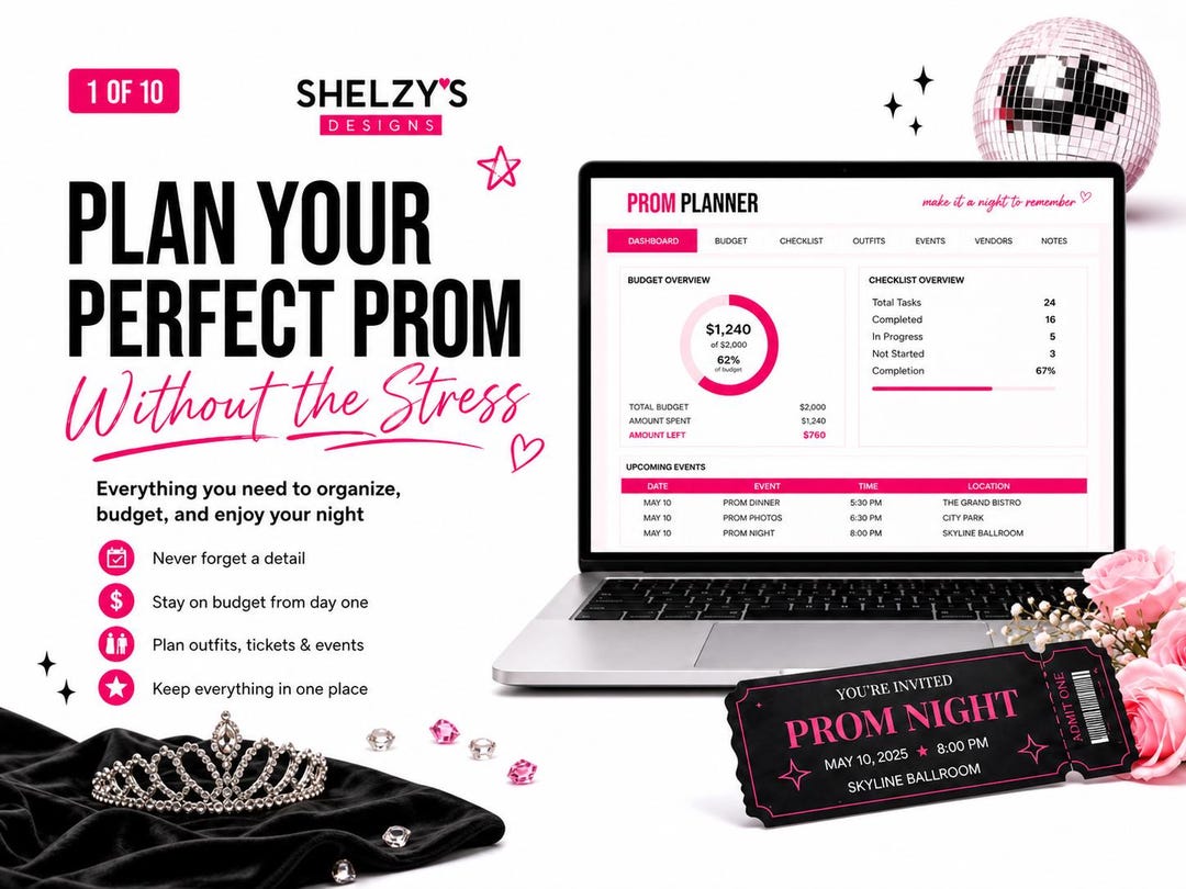 Prom Sheets Prom Planning Checklist & Budget Tracker | Prom Night Organizer ...