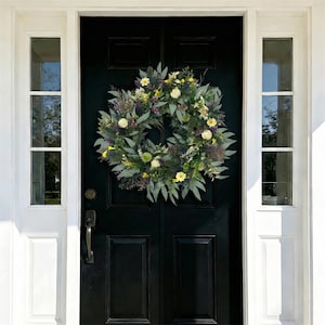 17,7 inch lentekrans voor voordeur, boerderijstijl, decor binnen buiten, kunstbloemkrans, housewarmingcadeau, Moederdagcadeaus